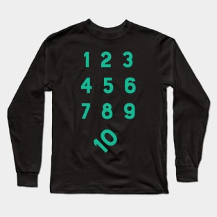 Numbers. One to Ten. 1 to 10. Long Sleeve T-Shirt